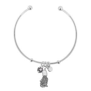 LC Silver Dangle Cuff Bracelet